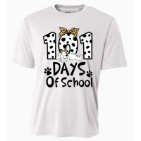 101 Days Of School Dalmatian Dog Boys Girls 100 Days Smarter Cooling Performance Crew T-Shirt