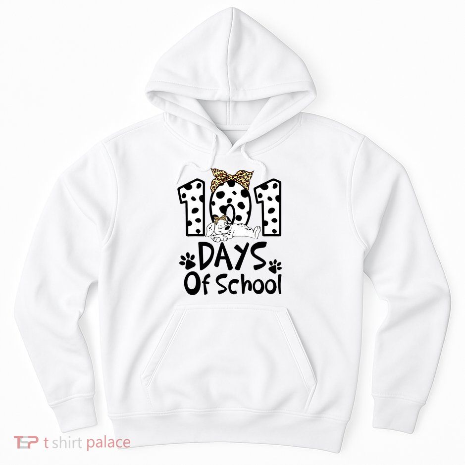 101 Days Of School Dalmatian Dog Boys Girls 100 Days Smarter Hoodie