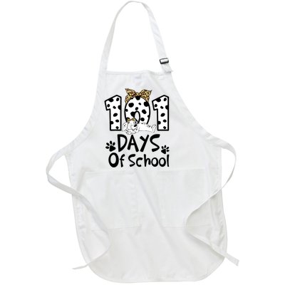 101 Days Of School Dalmatian Dog Boys Girls 100 Days Smarter Full-Length Apron With Pockets