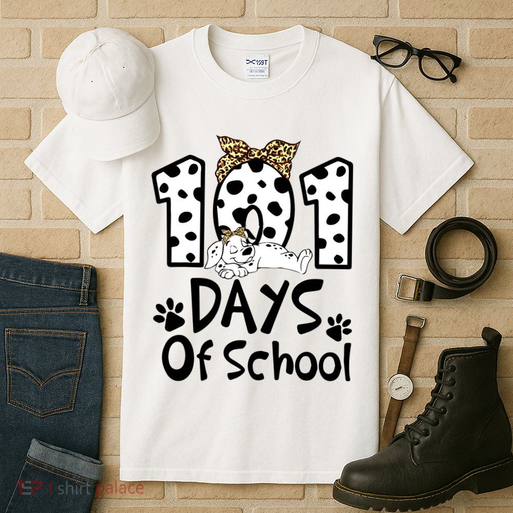 101 Days Of School Dalmatian Dog Boys Girls 100 Days Smarter Tall T-Shirt