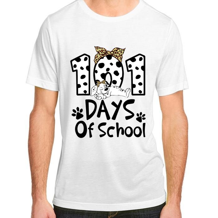 101 Days Of School Dalmatian Dog Boys Girls 100 Days Smarter Adult ChromaSoft Performance T-Shirt