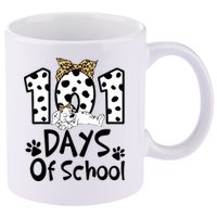 101 Days Of School Dalmatian Dog Boys Girls 100 Days Smarter 11oz C Handle Ceramic Mug
