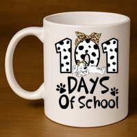 101 Days Of School Dalmatian Dog Boys Girls 100 Days Smarter 11oz C Handle Ceramic Mug