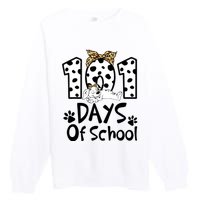 101 Days Of School Dalmatian Dog Boys Girls 100 Days Smarter Premium Crewneck Sweatshirt