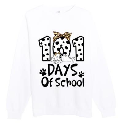 101 Days Of School Dalmatian Dog Boys Girls 100 Days Smarter Premium Crewneck Sweatshirt