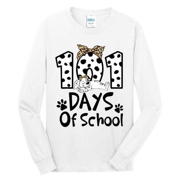 101 Days Of School Dalmatian Dog Boys Girls 100 Days Smarter Tall Long Sleeve T-Shirt