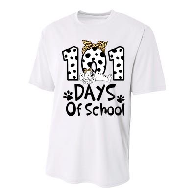 101 Days Of School Dalmatian Dog Boys Girls 100 Days Smarter Performance Sprint T-Shirt