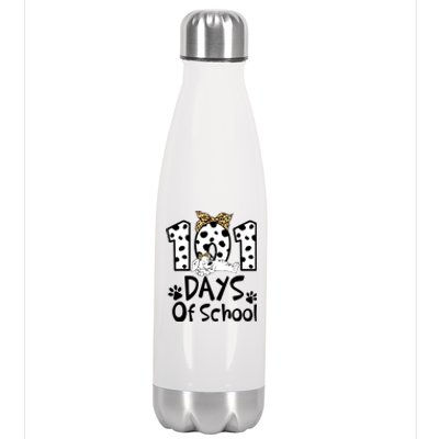 101 Days Of School Dalmatian Dog Boys Girls 100 Days Smarter Stainless Steel Insulated Water Bottle