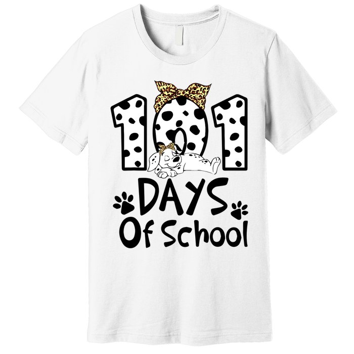 101 Days Of School Dalmatian Dog Boys Girls 100 Days Smarter Premium T-Shirt