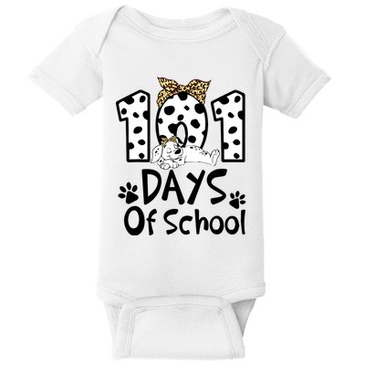 101 Days Of School Dalmatian Dog Boys Girls 100 Days Smarter Baby Bodysuit