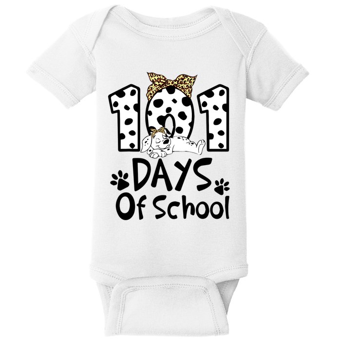 101 Days Of School Dalmatian Dog Boys Girls 100 Days Smarter Baby Bodysuit