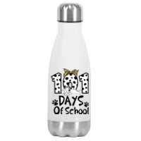 101 Days Of School Dalmatian Dog Boys Girls 100 Days Smarter Stainless Steel Insulated Water Bottle