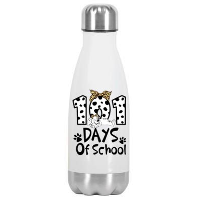 101 Days Of School Dalmatian Dog Boys Girls 100 Days Smarter Stainless Steel Insulated Water Bottle