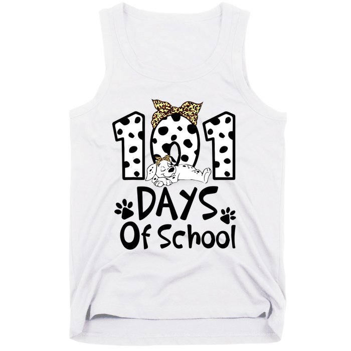 101 Days Of School Dalmatian Dog Boys Girls 100 Days Smarter Tank Top