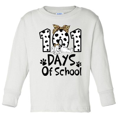 101 Days Of School Dalmatian Dog Boys Girls 100 Days Smarter Toddler Long Sleeve Shirt