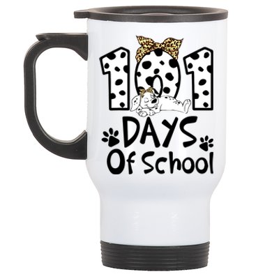 101 Days Of School Dalmatian Dog Boys Girls 100 Days Smarter Stainless Steel Travel Mug