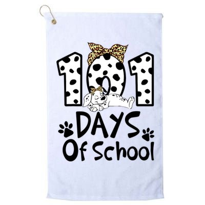 101 Days Of School Dalmatian Dog Boys Girls 100 Days Smarter Golf Towel