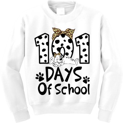 101 Days Of School Dalmatian Dog Boys Girls 100 Days Smarter Kids Sweatshirt