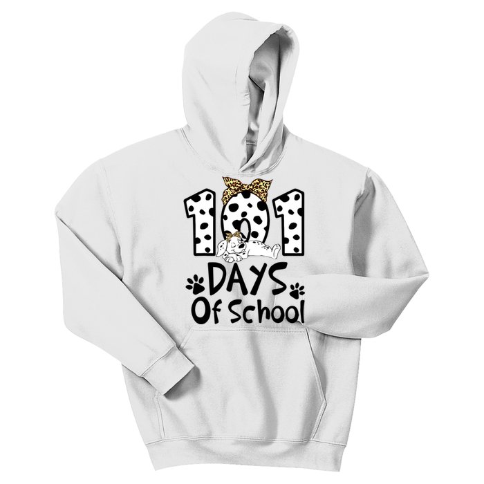 101 Days Of School Dalmatian Dog Boys Girls 100 Days Smarter Kids Hoodie