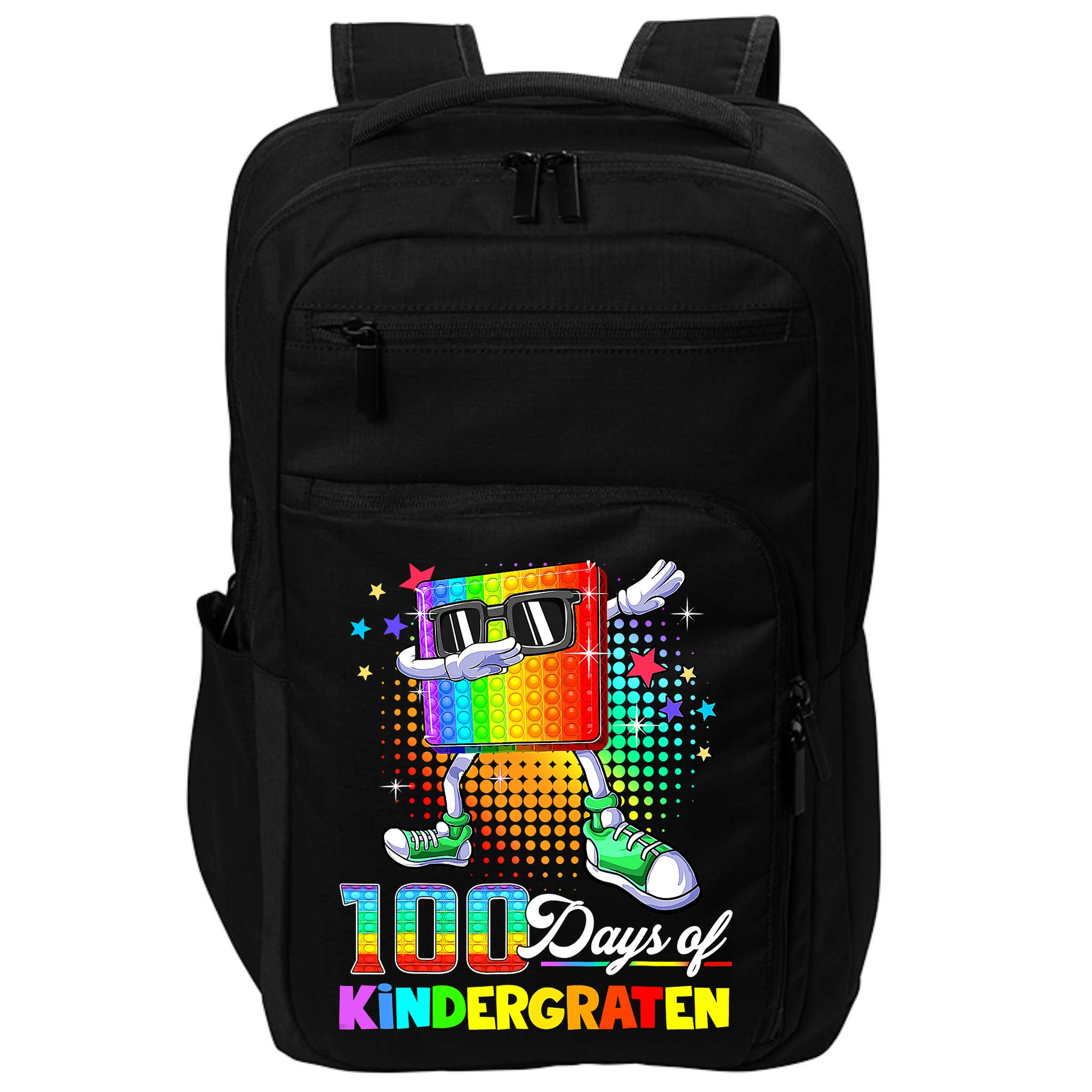 100 Days Of Kindergarten School Teacher 100th Day Pop Impact Tech Backpack