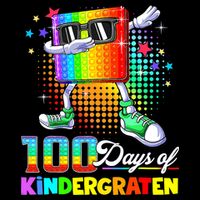 100 Days Of Kindergarten School Teacher 100th Day Pop Flat Bill Trucker Hat