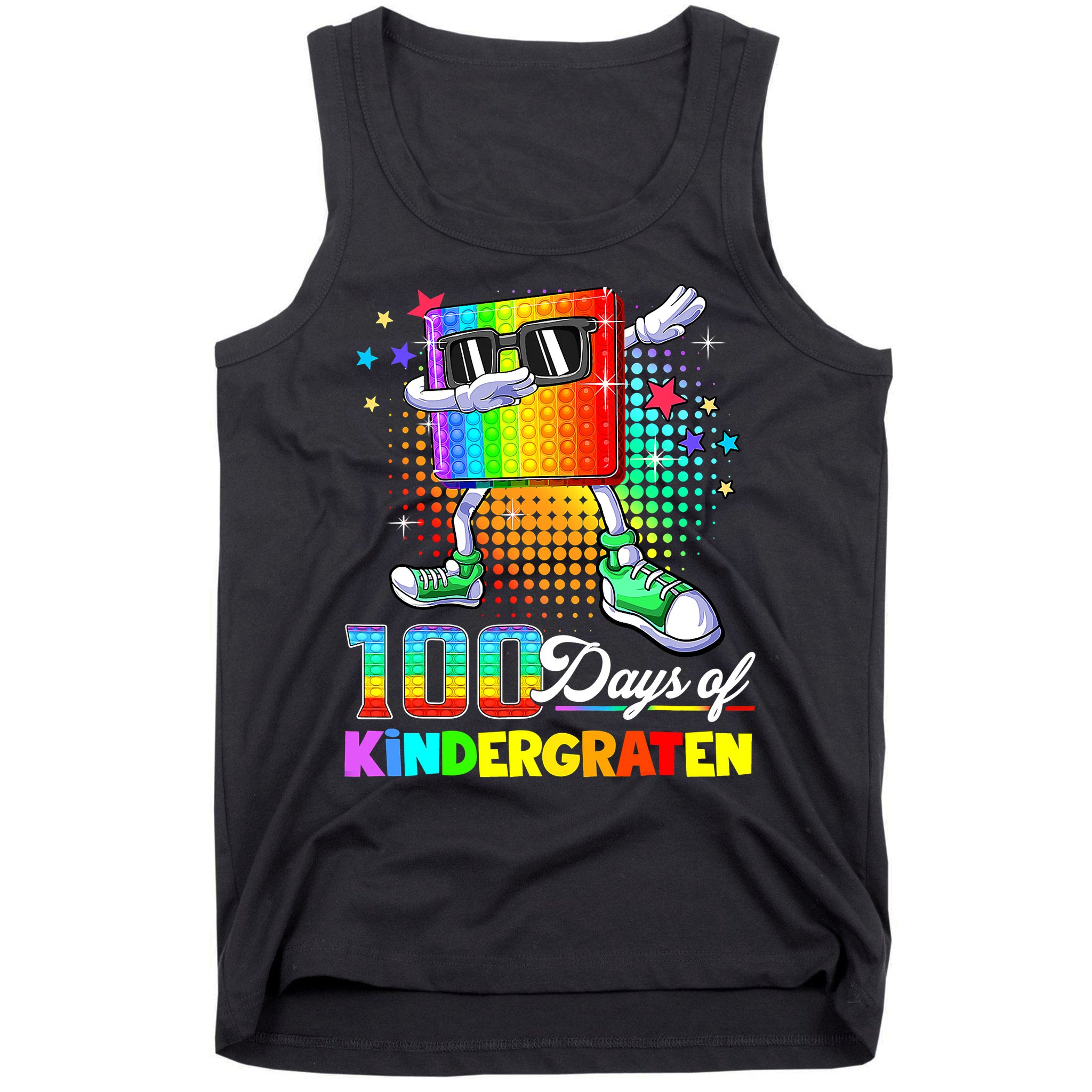 100 Days Of Kindergarten School Teacher 100th Day Pop Tank Top