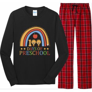 100 Days Of Preschool Nursery School Pencil Student Cute Gift Long Sleeve Pajama Set