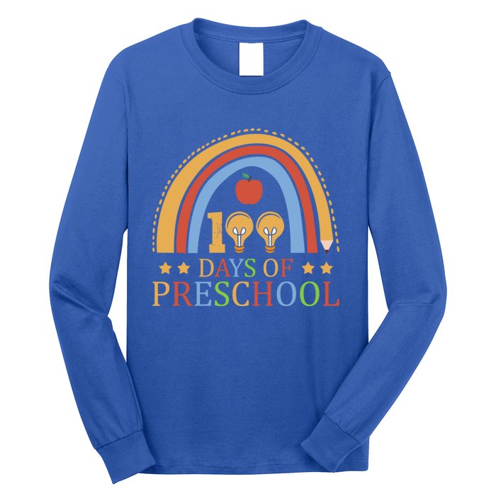 100 Days Of Preschool Nursery School Pencil Student Cute Gift Long Sleeve Shirt