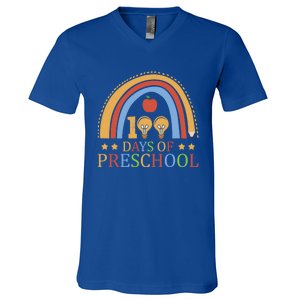 100 Days Of Preschool Nursery School Pencil Student Cute Gift V-Neck T-Shirt