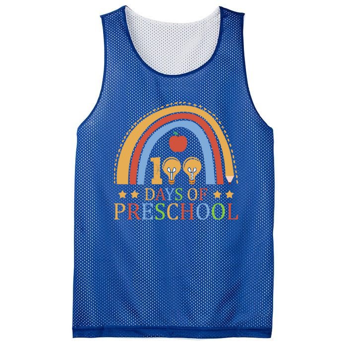 100 Days Of Preschool Nursery School Pencil Student Cute Gift Mesh Reversible Basketball Jersey Tank