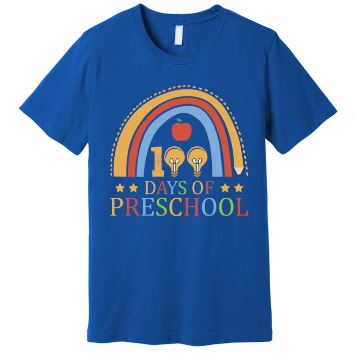 100 Days Of Preschool Nursery School Pencil Student Cute Gift Premium T-Shirt