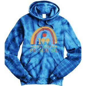 100 Days Of Preschool Nursery School Pencil Student Cute Gift Tie Dye Hoodie