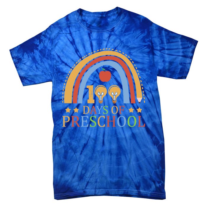 100 Days Of Preschool Nursery School Pencil Student Cute Gift Tie-Dye T-Shirt