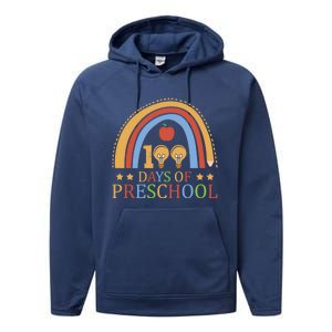 100 Days Of Preschool Nursery School Pencil Student Cute Gift Performance Fleece Hoodie