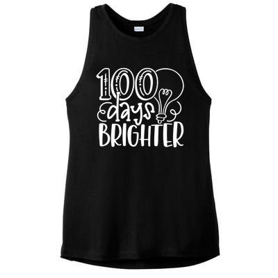 100th Day Of School Teacher Student Happy 100 Days Brighter Cool Gift Ladies PosiCharge Tri-Blend Wicking Tank