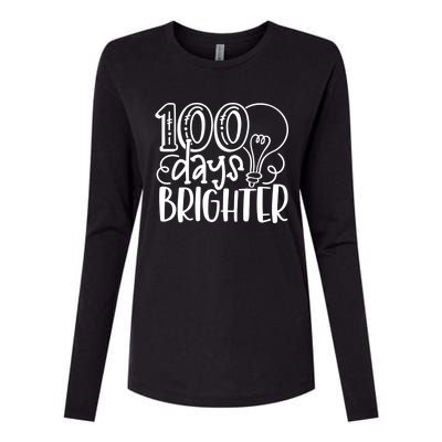 100th Day Of School Teacher Student Happy 100 Days Brighter Cool Gift Womens Cotton Relaxed Long Sleeve T-Shirt