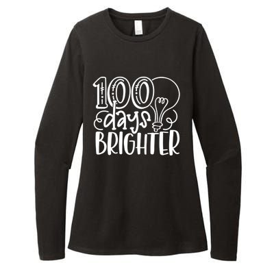 100th Day Of School Teacher Student Happy 100 Days Brighter Cool Gift Womens CVC Long Sleeve Shirt