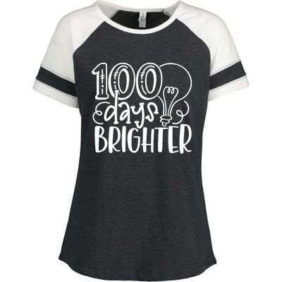 100th Day Of School Teacher Student Happy 100 Days Brighter Cool Gift Enza Ladies Jersey Colorblock Tee