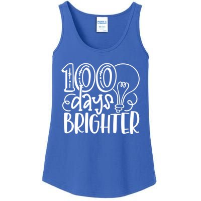 100th Day Of School Teacher Student Happy 100 Days Brighter Cool Gift Ladies Essential Tank