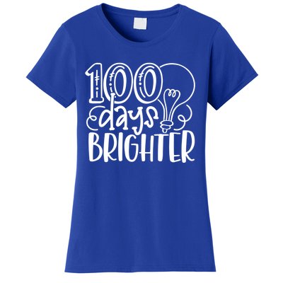 100th Day Of School Teacher Student Happy 100 Days Brighter Cool Gift Women's T-Shirt