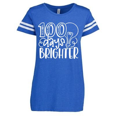 100th Day Of School Teacher Student Happy 100 Days Brighter Cool Gift Enza Ladies Jersey Football T-Shirt