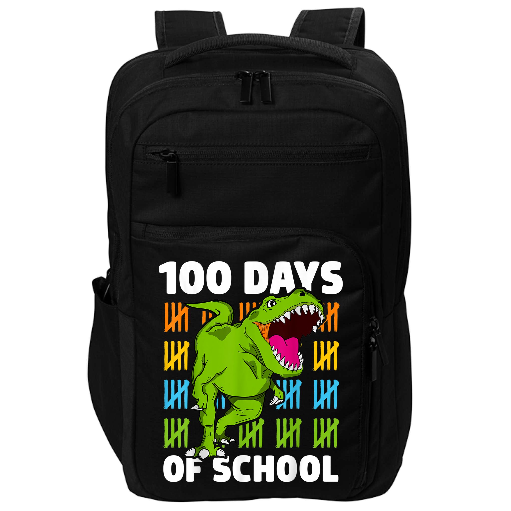 100th Day Of School Boys Kids Dino 100 Days Dinosaur TRex Impact Tech Backpack
