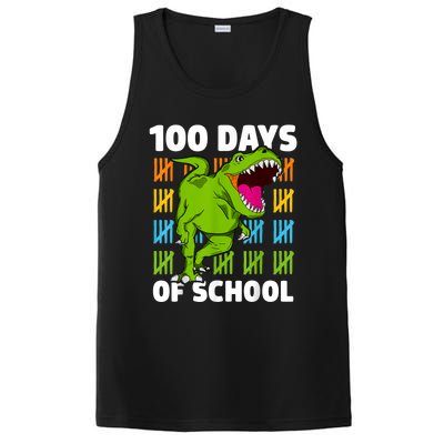 100th Day Of School Boys Kids Dino 100 Days Dinosaur TRex PosiCharge Competitor Tank