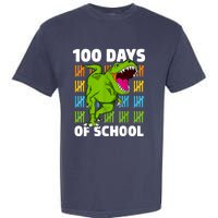 100th Day Of School Boys Kids Dino 100 Days Dinosaur TRex Garment-Dyed Heavyweight T-Shirt