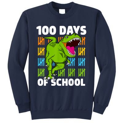 100th Day Of School Boys Kids Dino 100 Days Dinosaur TRex Sweatshirt