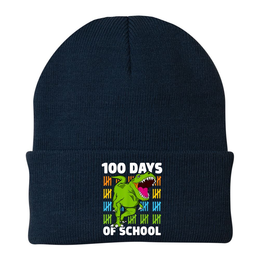 100th Day Of School Boys Kids Dino 100 Days Dinosaur TRex Beanie