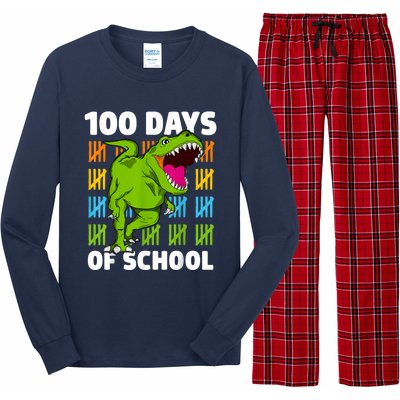 100th Day Of School Boys Kids Dino 100 Days Dinosaur TRex Long Sleeve Pajama Set