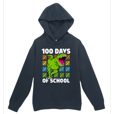 100th Day Of School Boys Kids Dino 100 Days Dinosaur TRex Urban Pullover Hoodie