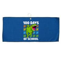 100th Day Of School Boys Kids Dino 100 Days Dinosaur TRex Large Microfiber Waffle Golf Towel