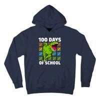 100th Day Of School Boys Kids Dino 100 Days Dinosaur TRex Tall Hoodie